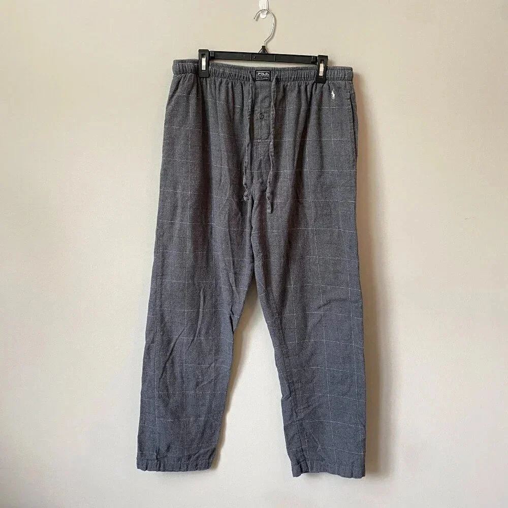 Vintage Polo Ralph Lauren Men's XL Flannel Plaid Straight Leg Lounge Sleep Pants